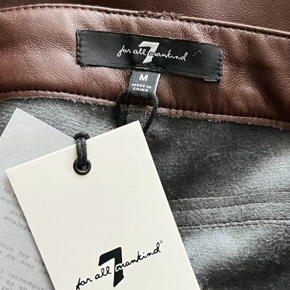 7 for All Mankind Faux Vegan Leather Slim Straight Pants - Picture 6 of 16